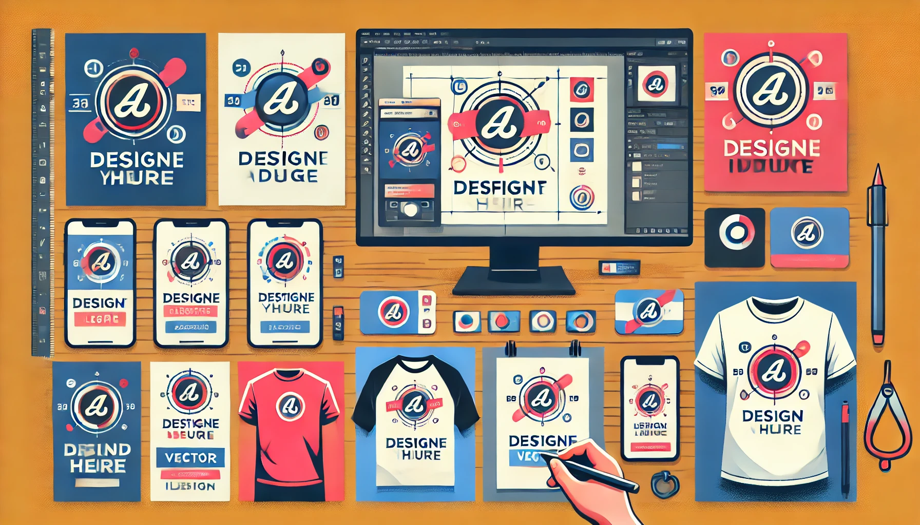 Images focused on how vector art transforms brand identity