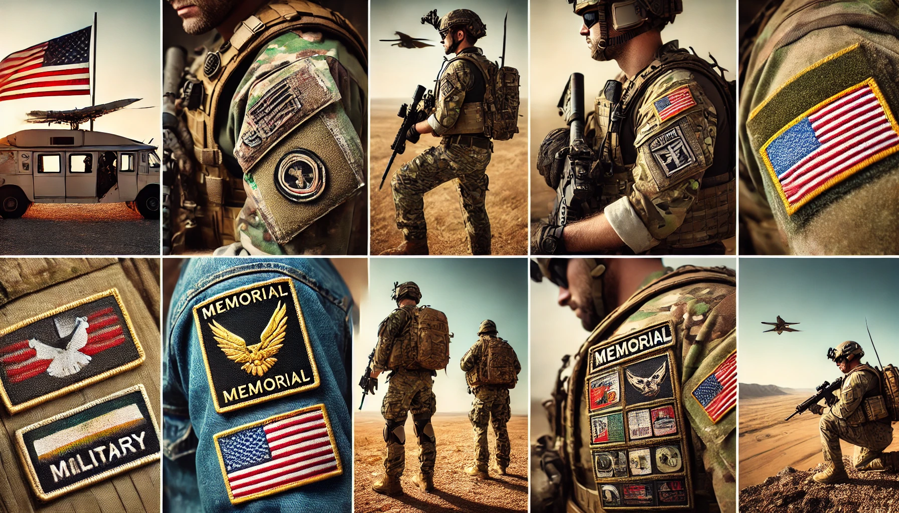 A new professional set of images showcasing military patches in various forms