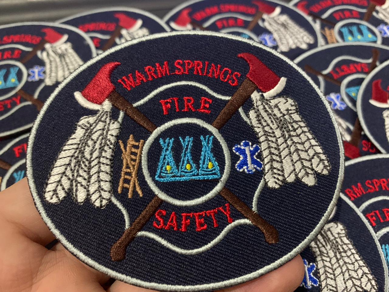 Round embroidered patch for Warm Springs Fire Safety