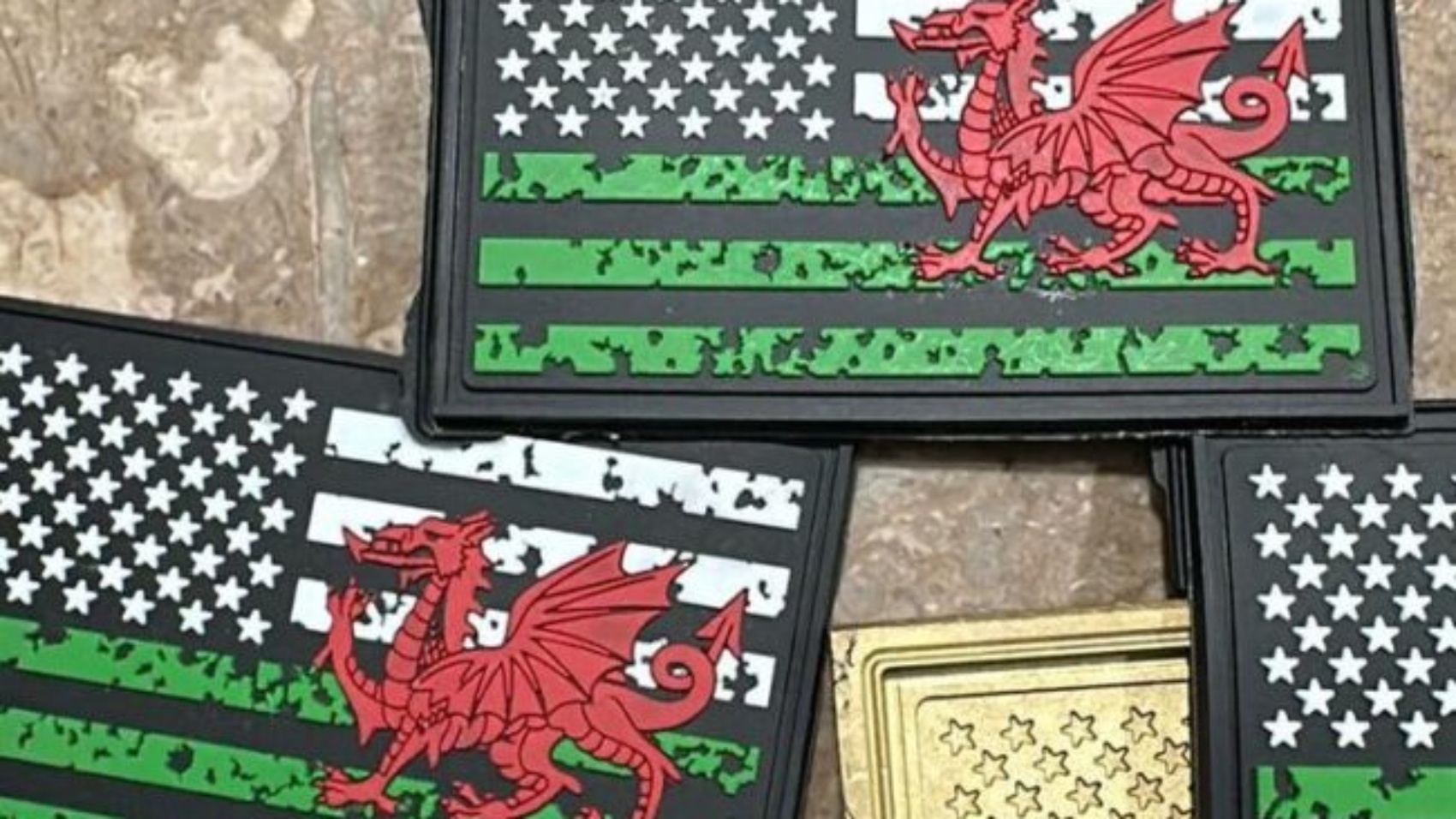 Different types of custom patches including embroidered, woven, PVC, and iron-on